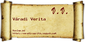 Váradi Verita névjegykártya